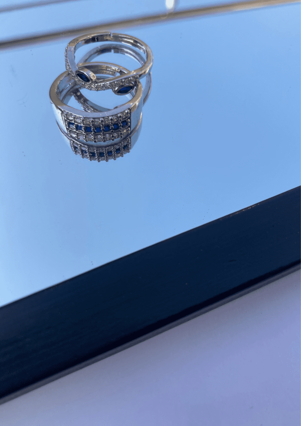 Silver & Blue Rings (Adjustable)